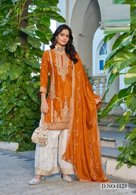 1123 To 1126 By Silsila Blooming Chinon Designer Plazzo Suits